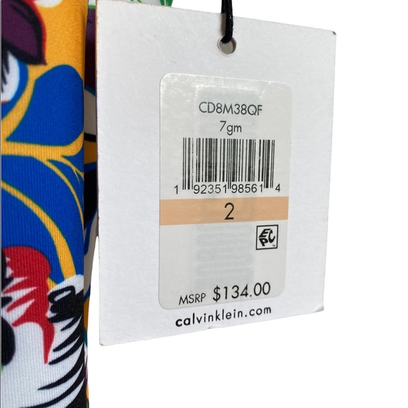 NWT Calvin Klein Mermaid Style Midi Yellow and Floral Design Dress Size 2 - Picture 7 of 11